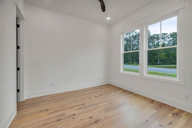 128 W Point Pkwy, Saint Simons Island, GA 31522 - spare room featuring ceiling fan, light wood finished floors, baseboards, and recessed lighting