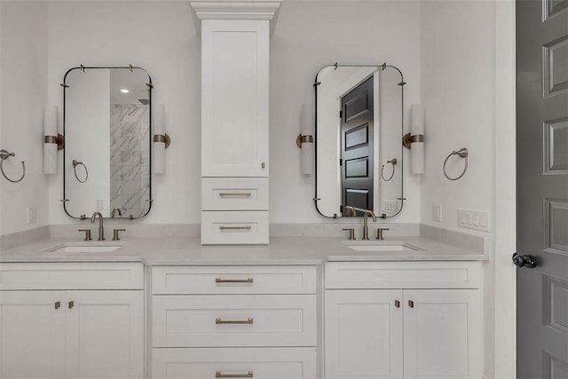 128 W Point Pkwy, Saint Simons Island, GA 31522 - bathroom with double vanity and a shower