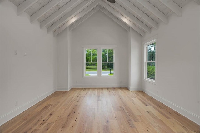 128 W Point Pkwy, Saint Simons Island, GA 31522 - empty room with plenty of natural light, light wood-type flooring, wooden ceiling, and baseboards