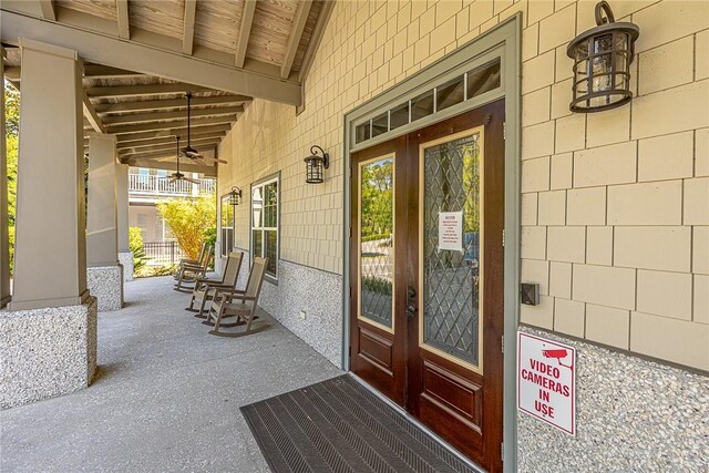 entrance to property with a porch