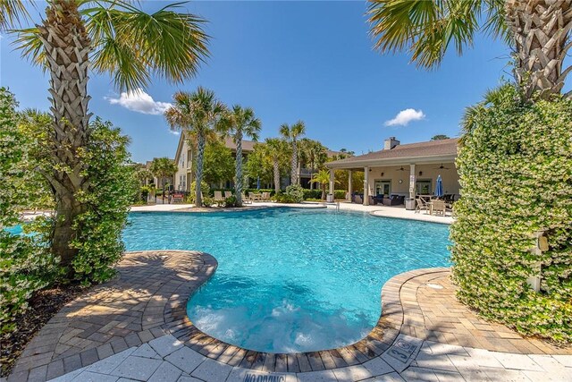 view of pool with a patio area