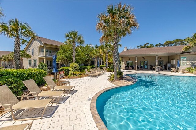 view of pool with a patio area