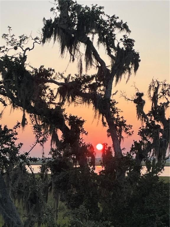 nature at dusk featuring a water view