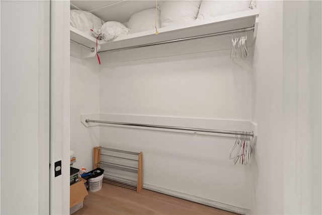 spacious closet with wood finished floors