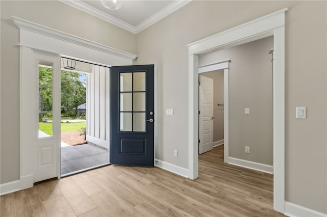 180 Ossabaw Way, Waverly, GA 31565 - entrance foyer featuring ornamental molding and light wood-type flooring