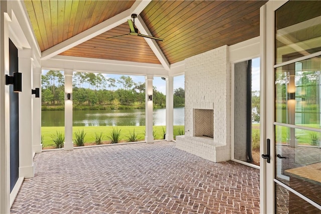 1241 Pikes Bluff Rd, Saint Simons Island, GA 31522 - unfurnished sunroom featuring a water view