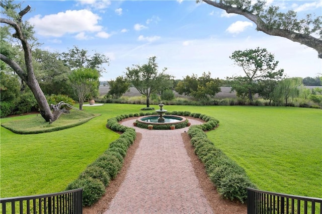 view of community with a lawn