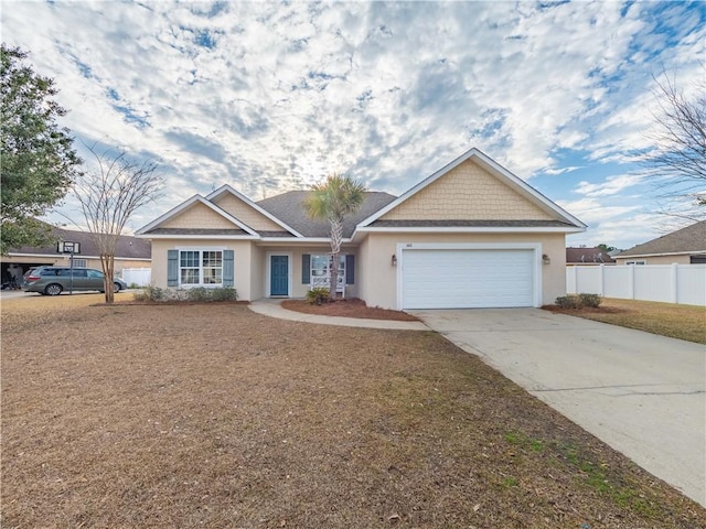 view of front of house with a garage