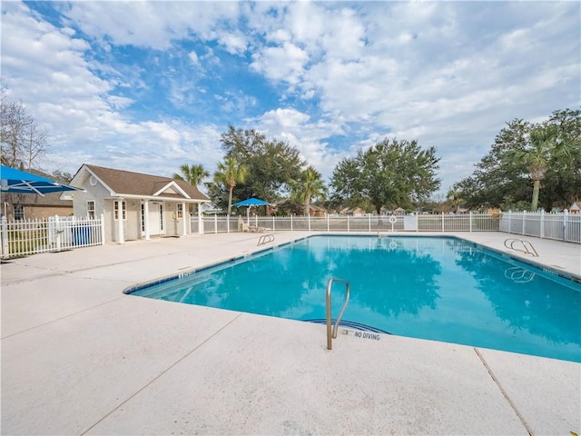 view of pool with a patio