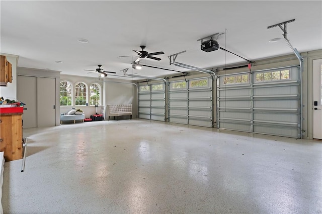 garage featuring a garage door opener