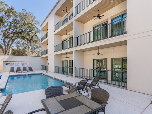 view of pool featuring a patio