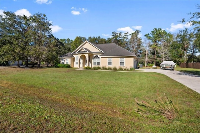 view of front of house with a front yard