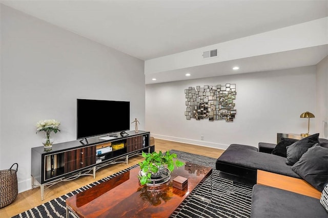 living room featuring hardwood / wood-style floors