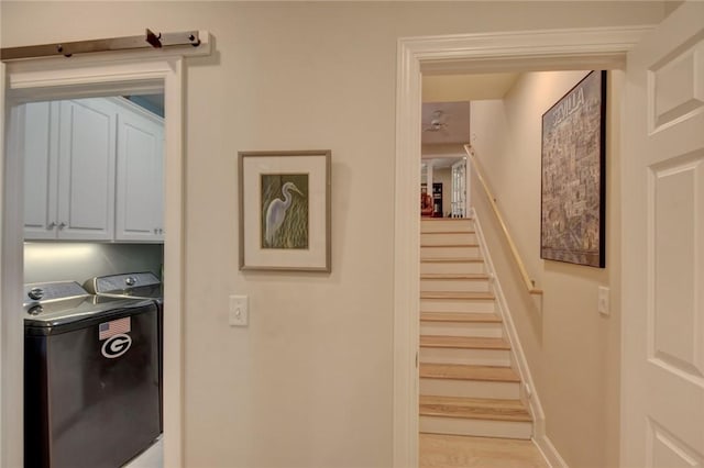 interior space with washing machine and dryer