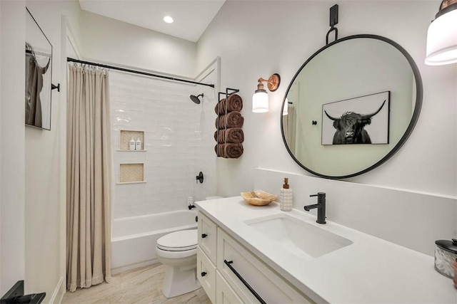 bedroom with ceiling fan and light wood-type flooring