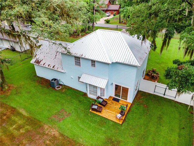 416 S Deals Cir, Woodbine, GA 31569 - drone / aerial view of a nearby body of water and a heavily wooded area