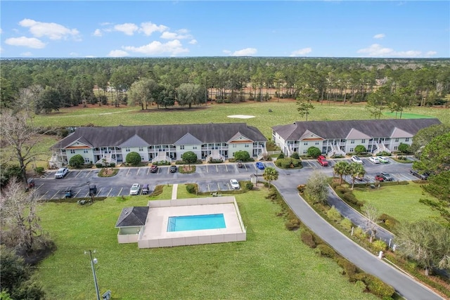 aerial view featuring a residential view