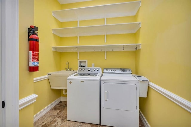 110 Rachel Way, Brunswick, GA 31523 - washroom with separate washer and dryer and baseboards