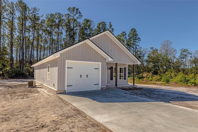 exterior space with covered porch and central AC