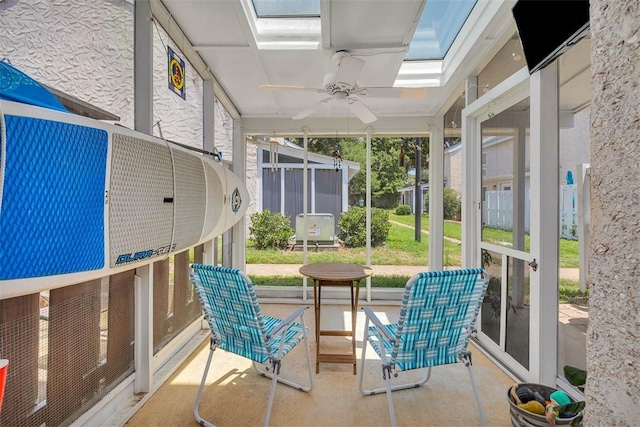1000 Mallery Street Ext Unit G62, Saint Simons Island, GA 31522 - sunroom / solarium with ceiling fan and a skylight