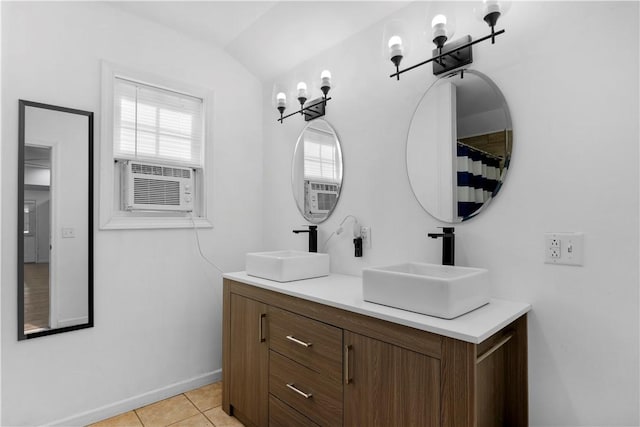 544 Lud Oquinn Rd, Odum, GA 31555 - full bath featuring double vanity, tile patterned floors, baseboards, and cooling unit