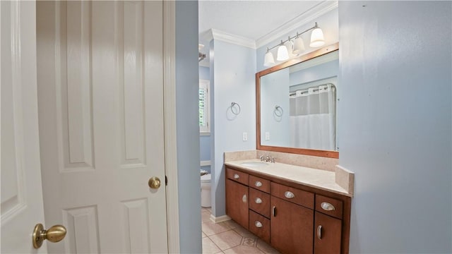 500 Altamaha Rd, Jesup, GA 31545 - bathroom featuring vanity, crown molding, and tile patterned floors