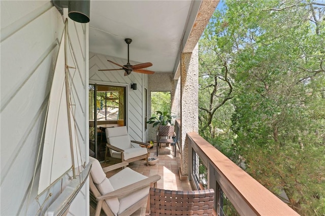 1332 Oak St Unit 9, Saint Simons Island, GA 31522 - balcony with ceiling fan