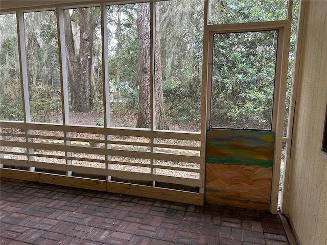 view of unfurnished sunroom