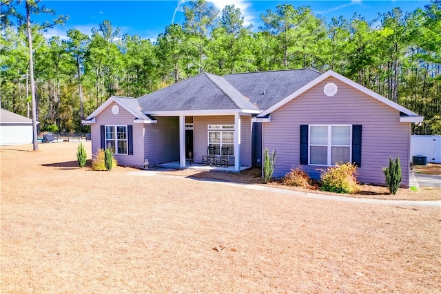 single story home featuring central AC