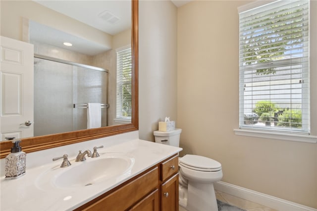 2491 Isles Of St Marys Way, Saint Marys, GA 31558 - full bath with vanity, a shower stall, and tile patterned flooring