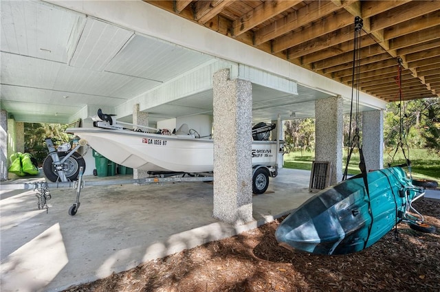 view of patio with a carport