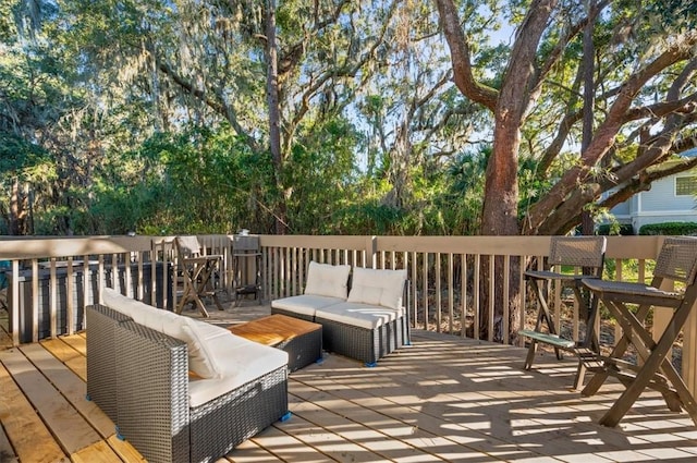 deck with outdoor lounge area