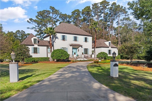 colonial house with a front lawn