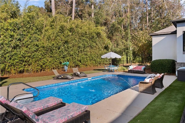 view of pool featuring a patio area