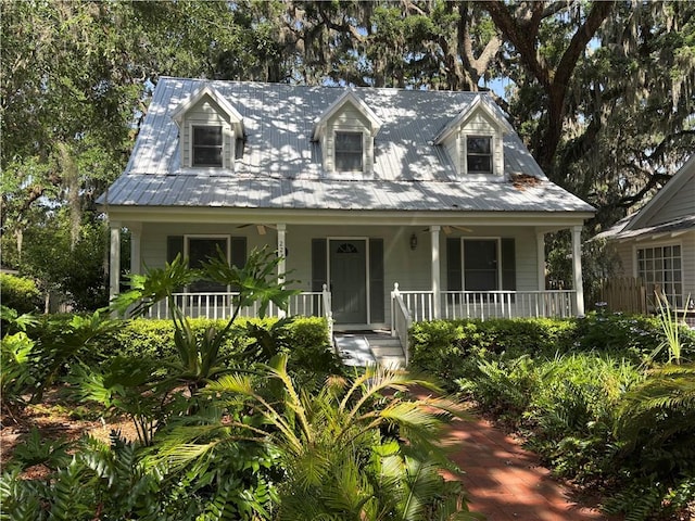 221 Broadway St, Saint Simons Island, GA 31522 - cape cod home with a porch and metal roof