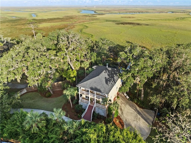 aerial view with a rural view