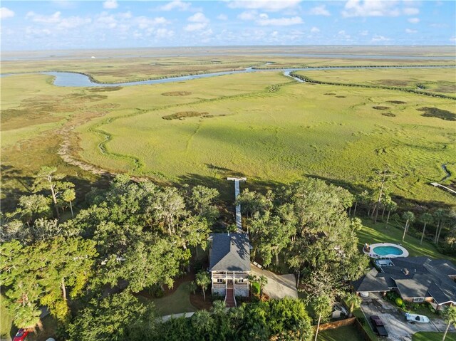 bird's eye view with a rural view