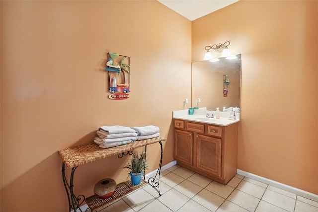 bathroom featuring tile patterned floors and vanity