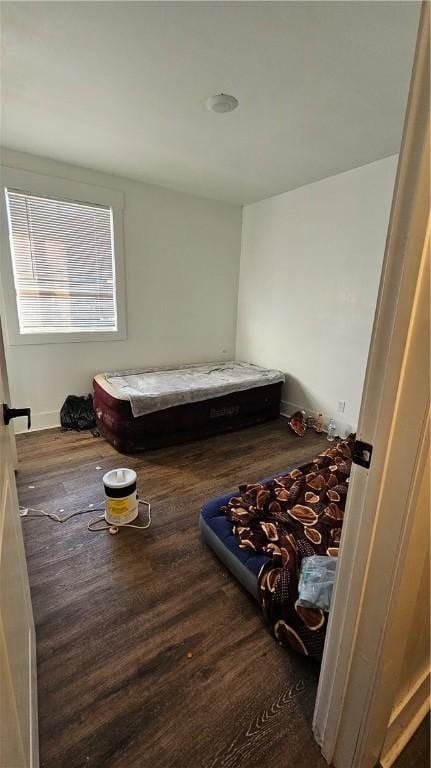 bedroom featuring dark wood-type flooring