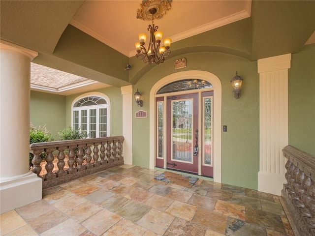 entrance to property with a porch