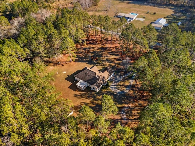 bird's eye view with a rural view