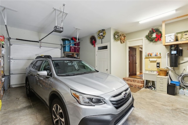 garage featuring a garage door opener