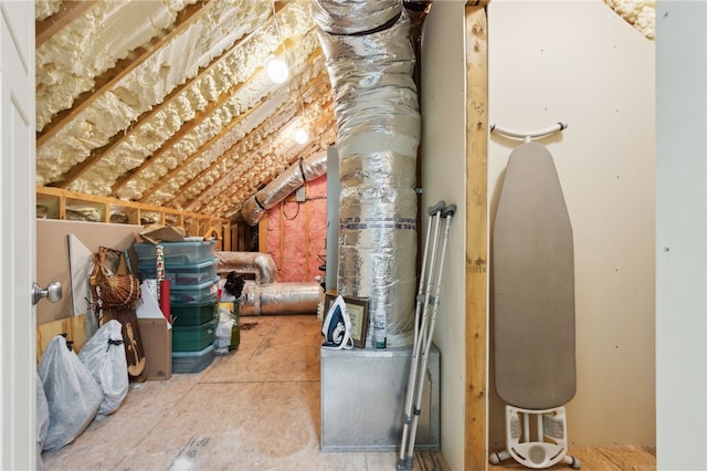 view of unfinished attic