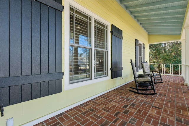 view of patio featuring covered porch