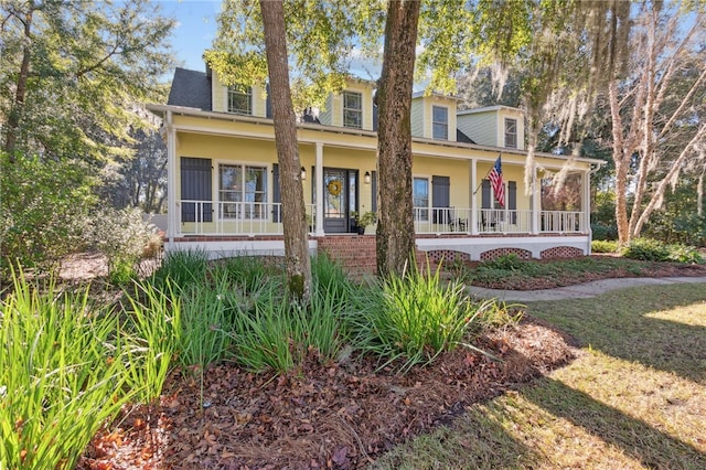 view of front of home with covered porch