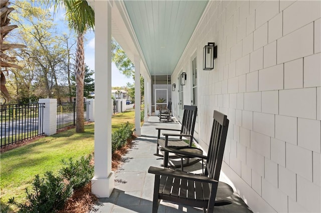 view of patio with fence