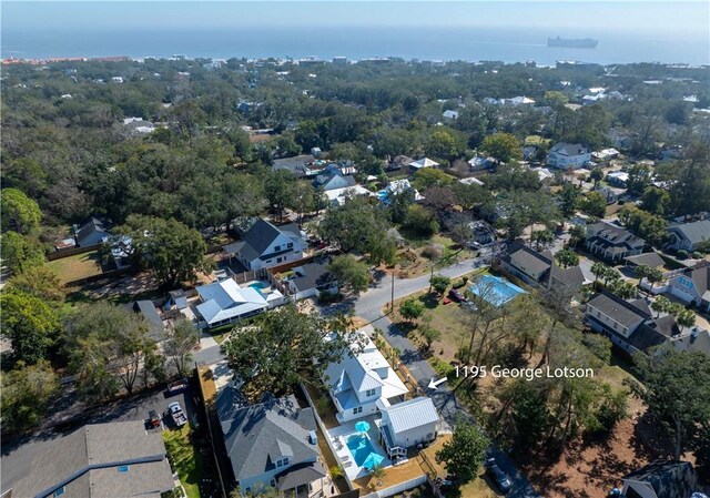 aerial view featuring a residential view