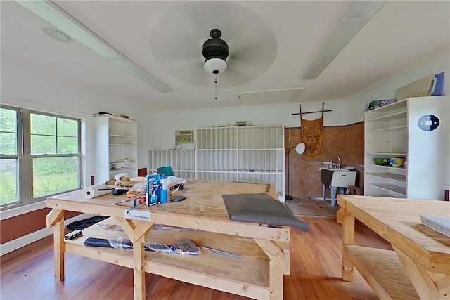 4949 Trudie Rd, Blackshear, GA 31516 - dining room with wood finished floors and a ceiling fan
