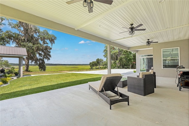 view of patio / terrace featuring an outdoor living space