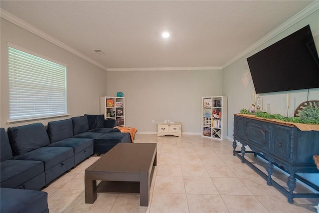 200 Pistachio Ln, Kingsland, GA 31548 - living area featuring ornamental molding and light tile patterned flooring